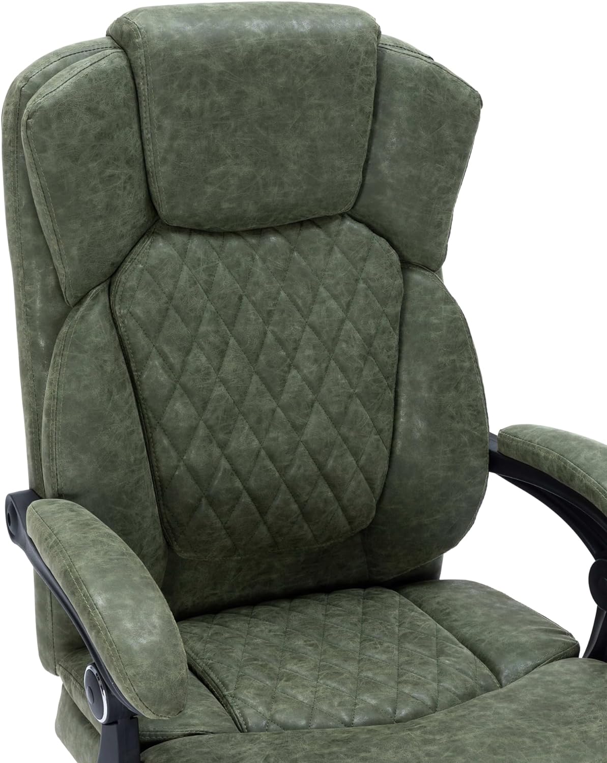 Boss Ergonomic PU Leather Office Chair with Footrest | SNAKE GREEN