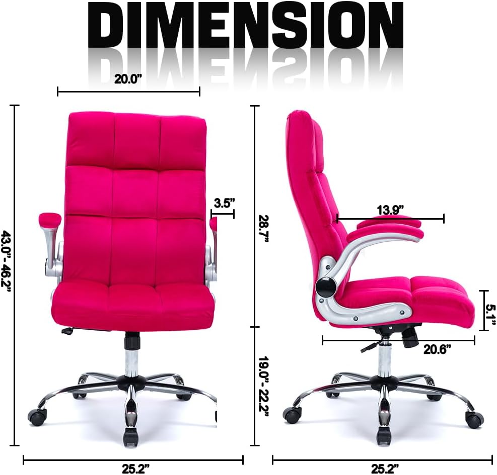 Vibrant Velvet Home Office Chair | FUSHIA