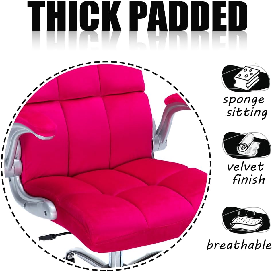 Vibrant Velvet Home Office Chair | FUSHIA