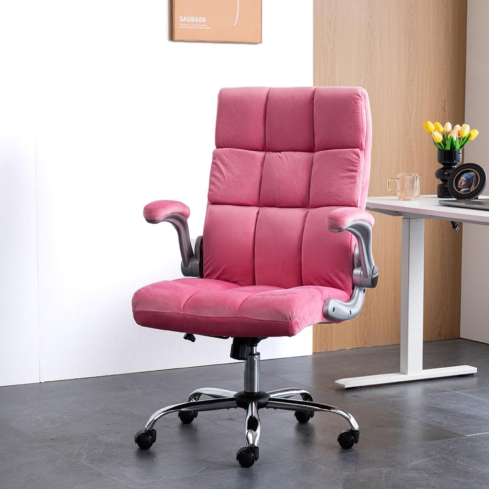 Lovely Velvet Home Office Chair | PINK