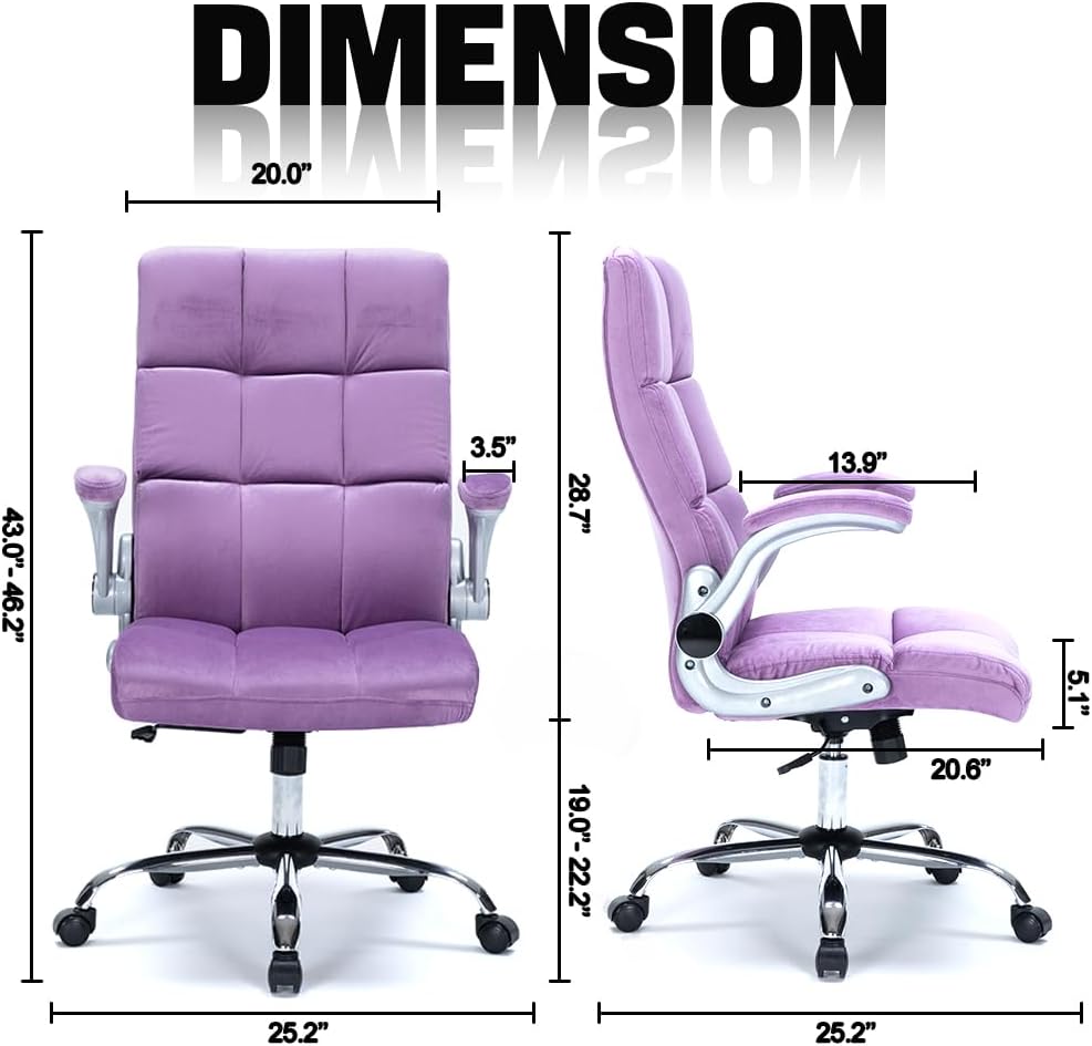 Cute Velvet Home Office Chair | PURPLE