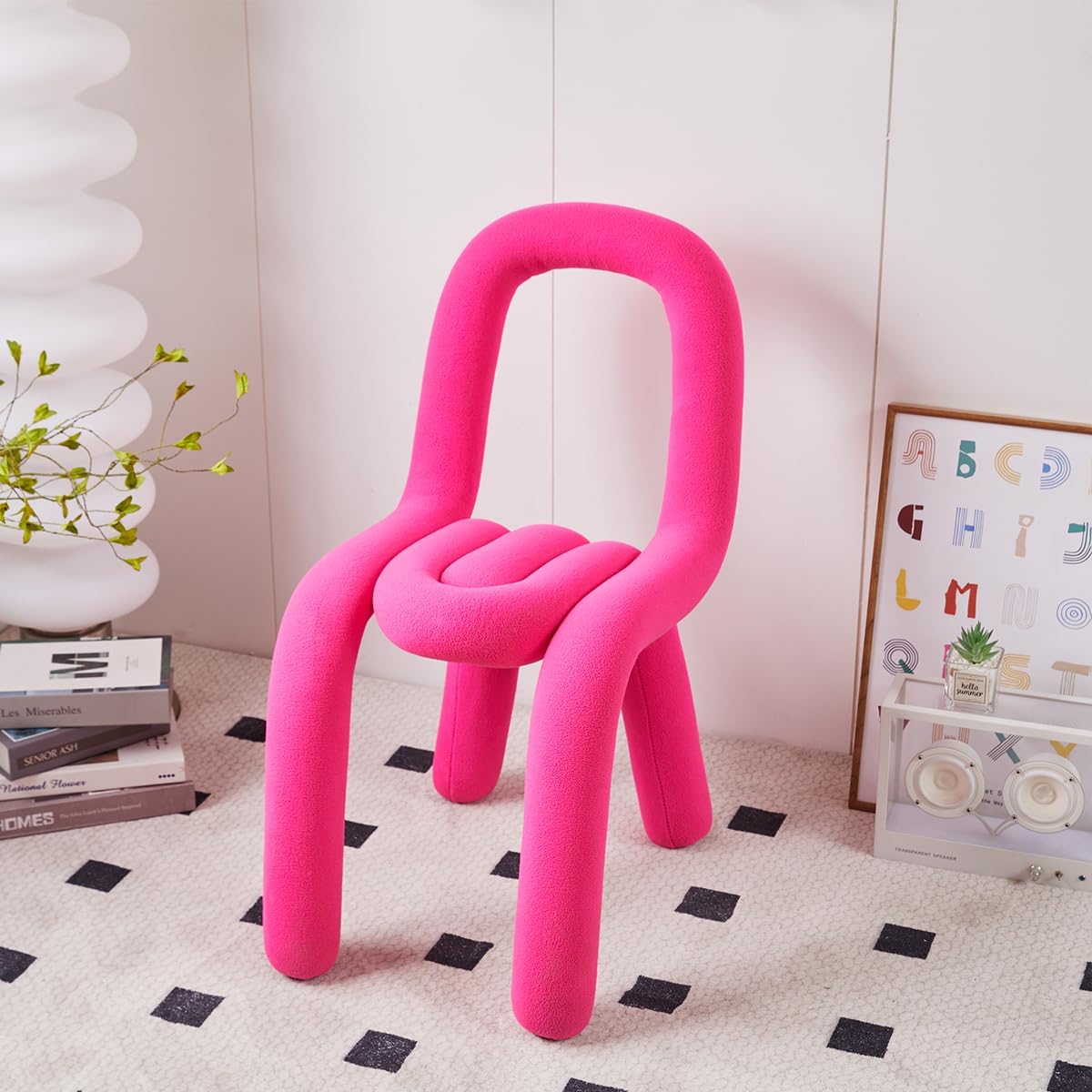 Velvet Accent Charming Vanity Comfortable Chair for Home Decoration | FUCHSIA