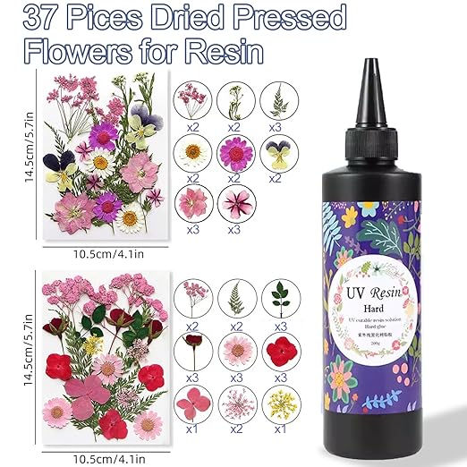 Clear UV Resin Hard Dried Pressed Flowers Crystal Kit